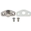 1962-67 Ford, Mercury; Door Latch Striker Plate; with Shim & Screws; Polished Stainless; Round Catch