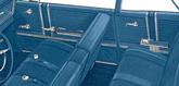 1965 Bel Air 2 Door Sedan Blue Front And Rear Interior Side Panel Set Without Rails