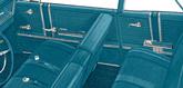 1965 Bel Air 2 Door Sedan Turquoise Front And Rear Interior Side Panel Set Without Rails