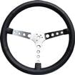 GT3 Retro Steering Wheel; Brushed Stainless Steel Spokes; Leather Grip - 35-5445
