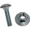 Bumper Bolt with Conical Keps Hex Nut; Polished Stainless Steel Capped Head; 7/8" Diameter ; 3/8-16 x 1-1/2"; Zinc Plated