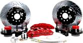 1973-74 Mopar B/E-Body w/Stock Disc Spindles Baer 14" Extreme+ Front Brake Set with Red Calipers