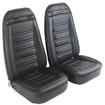 1972-74 Chevrolet Corvette; Mounted Seats; Black 100% Leather Without Shoulder Harness