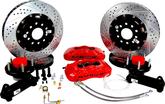 1955-57 Passenger Car with Drop Spindles Baer Pro+ 14" Front Disc Brake Set with Red Calipers