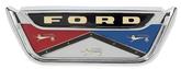 1960-61 Ford Falcon; Deck Lid Chrome Emblem And Bezel; "FORD" Red, White And Blue With Lions