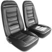 2005-11 Chevrolet Corvette; OE Style 100% Leather Sport Seat Covers W/Perforated Inserts - Ebony