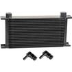 Derale Performance; Series 10000 Stack Plate Oil Cooler; 19 Row; with 90 x 1/2" Swivel Hose Barb Fittings; 13" x 6-3/8"