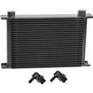 Derale Performance; Series 10000 Stack Plate Oil Cooler; 25 Row; with 90 x 3/8" Swivel Hose Barb Fittings; 13" x 8-1/4"