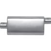 Gibson CFT Superflow Muffler; Stainless Steel; 4" x 9" x 18" Oval Body; 3" Center Inlet; 3" Offset Outlet.