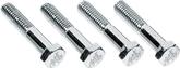 Chrome Chevrolet Small Block Long Water Pump Bolt Set with Flame Logo