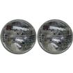Headlamp Sealed Beam Set; 12 Volt; High / Low; 7" Round; With Power Beam Logo; Pair