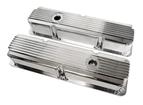1958-76 Ford, Mercury, Edsel; 352, 360, 406, 410, 427, 428 FE V8; Fabricated Finned Valve Covers; Polished
