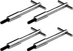 Valve Cover T-Bar Wing Nut and Stud Set; Chrome; 3-1/2" Tall; Set of 4