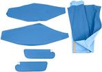 1968-72 Nova 2 Door Sedan Headliner / Sail Panel / Sun Visors Set Basketweave Material (Medium Blue)