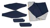 1968-72 Chevy II, Nova; Interior Headliner, Sail Panel, Sun Visors Set; 2 Door Sedan; Premier Non-Perforated; Black