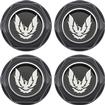 1982-92 Firebird Trans Am Wheel Center Caps; Black with Silver Emblem; Metal Clip; Set of 4