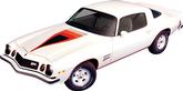 1977 Camaro Z28 Red / Orange with Dark Gold Z28 Stripe Decal Set