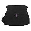 1979-86 Ford Mustang; Loop Carpet Trunk Mat With Tri-Bar Logo; Black; Coupe