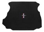 1994-98 Ford Mustang; Loop Carpet Trunk Mat With Tri-Bar Logo; Black; Coupe
