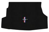 2010-12 Ford Mustang; 1000 Carpet Trunk Mat With Tri-Bar Logo; Black; Convertible; Without Shaker