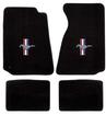 1994-04 Ford Mustang; 4-Piece Heavy Plush Floor Mat Set; Convertible; Black; With Tri-Bar Logo