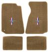 1994-04 Ford Mustang; 4-Piece Heavy Plush Floor Mat Set; Convertible; Parchment; With Tri-Bar Logo