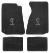 1994-04 Ford Mustang; 4-Piece Heavy Plush Floor Mat Set; Convertible; Gray; With Cobra Logo