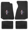 1994-04 Ford Mustang; 4-Piece Heavy Plush Floor Mat Set; Convertible; Gray; With Tri-Bar Logo