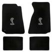 1994-04 Ford Mustang; 4-Piece Heavy Plush Floor Mat Set; Coupe; Black; With Cobra Logo