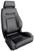 Procar Elite 1100 Series Leather Bucket Seat; Left/Driver; Black
