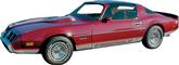 1979-81 Firebird Formula Orange / Medium Red / Dark Red with Carmine Red Door Decals Graphic Set