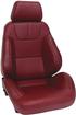 Procar Rally DLX Recliner Bucket Seat w/ Headrest; Vinyl; Right/Passenger; Red