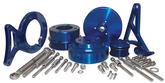 1979-93 Ford Mustang; 5.0L; Billet Aluminum; Underdrive Serpentine Pulley & Bracket Kit; Blue Anodized
