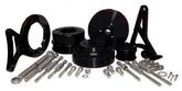 1979-93 Ford Mustang; 5.0L; Billet Aluminum; Underdrive Serpentine Pulley & Bracket Kit; Black Anodized