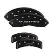 1999-04 Ford Mustang; MGP Caliper Cover Set; Front: Mustang/Rear: Pony; Matte Black/Silver