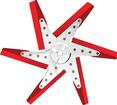 18" Derale High Performance Red Aodized Aluminum Blade Flex Fan with Polished Chrome Hub 