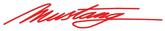Ford Mustang; Windshield Decal; 5" X 32"; "Mustang" Script; Red