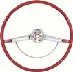 1965-66 Impala Steering Wheel with Chrome Horn Ring ; Red