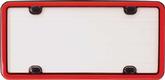 Red License Plate Frame with Clear Lens and 4 Mounting Holes