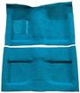 1964 Mustang Convertible Passenger Area Nylon Loop Floor Carpet Set with Mass Backing - Aqua