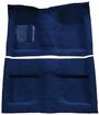 1964 Mustang Convertible Passenger Area Nylon Loop Floor Carpet Set with Mass Backing - Dark Blue