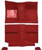1964 Mustang Fastback Passenger Area Loop Floor Carpet Set - Red without Fold Down Seat Carpet