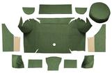 1967-68 Mustang Convertible Loop Trunk Carpet Set with Boards - Moss Green