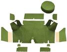 1965-66 Mustang Fastback Nylon Loop Trunk Carpet Set with Boards - Moss Green