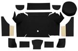 1967-68 Mustang Convertible Nylon Loop Trunk Carpet Set with Boards - Black