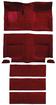 1965-68 Mustang Fastback Nylon Loop Floor and Fold Down Carpet Set with Mass Backing - Maroon