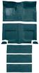 1965-68 Mustang Fastback Loop Floor and Fold Down Seat Carpet Set with Mass Backing - Aqua