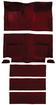 1965-68 Mustang Fastback Loop Floor and Fold Down Seat Carpet Set with Mass Backing - Maroon