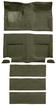 1965-68 Mustang Fastback Loop Floor and Fold Down Seat Carpet Set with Mass Backing - Moss Green