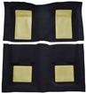 1969 Mustang Mach 1 Passenger Area Nylon Loop Floor Carpet - Black with Ivy Gold Inserts